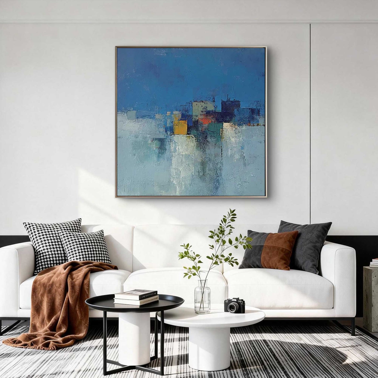 Cobalt Horizon Abstract Cityscape