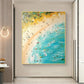 Sunlit Surf-Green Beach Scene Painting