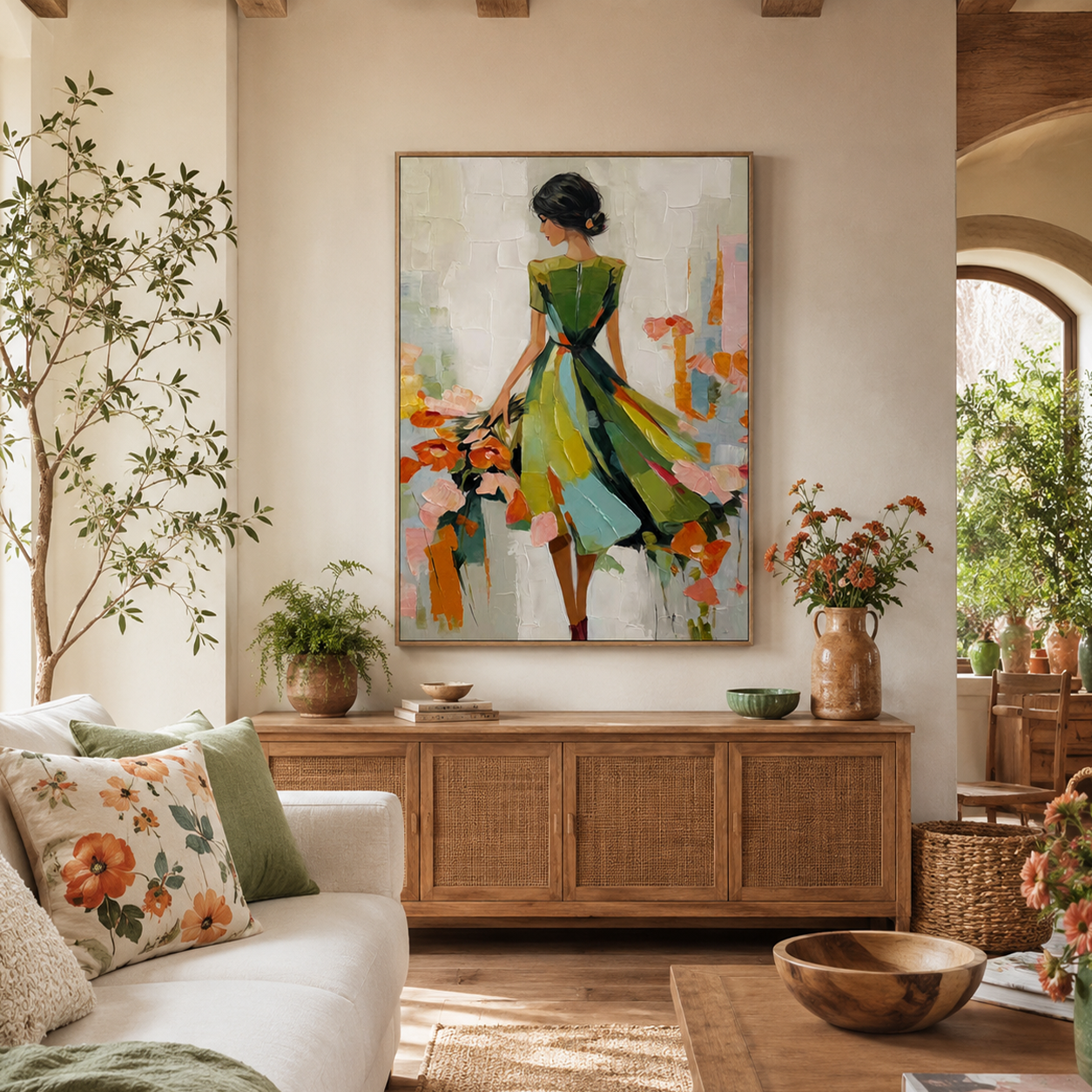 Garden Breeze Figurative Oil Painting #RIX1 (291)