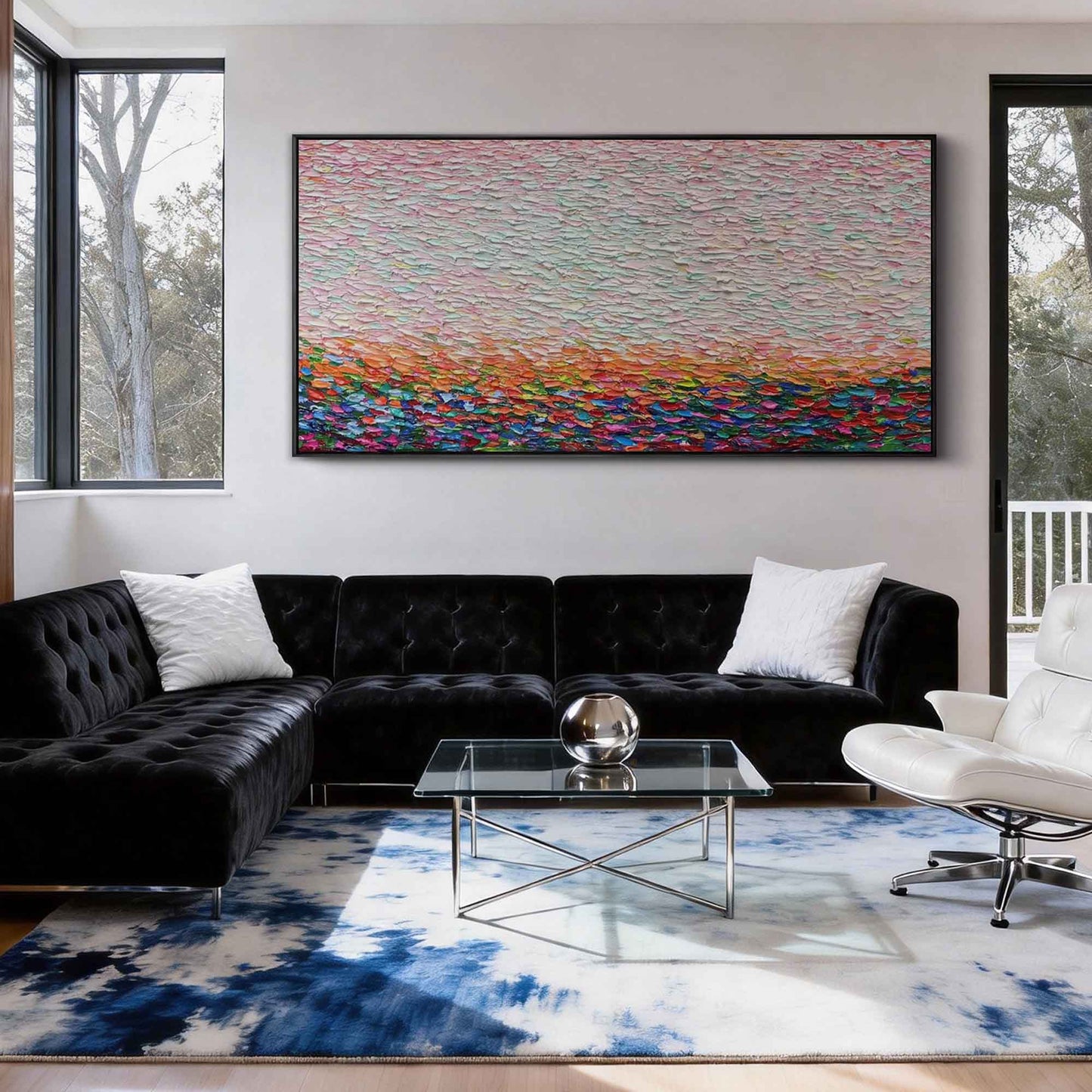 Blush Meadow Horizon Painting