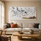 Colorful Ski Resort Winter Textured Landscape Painting