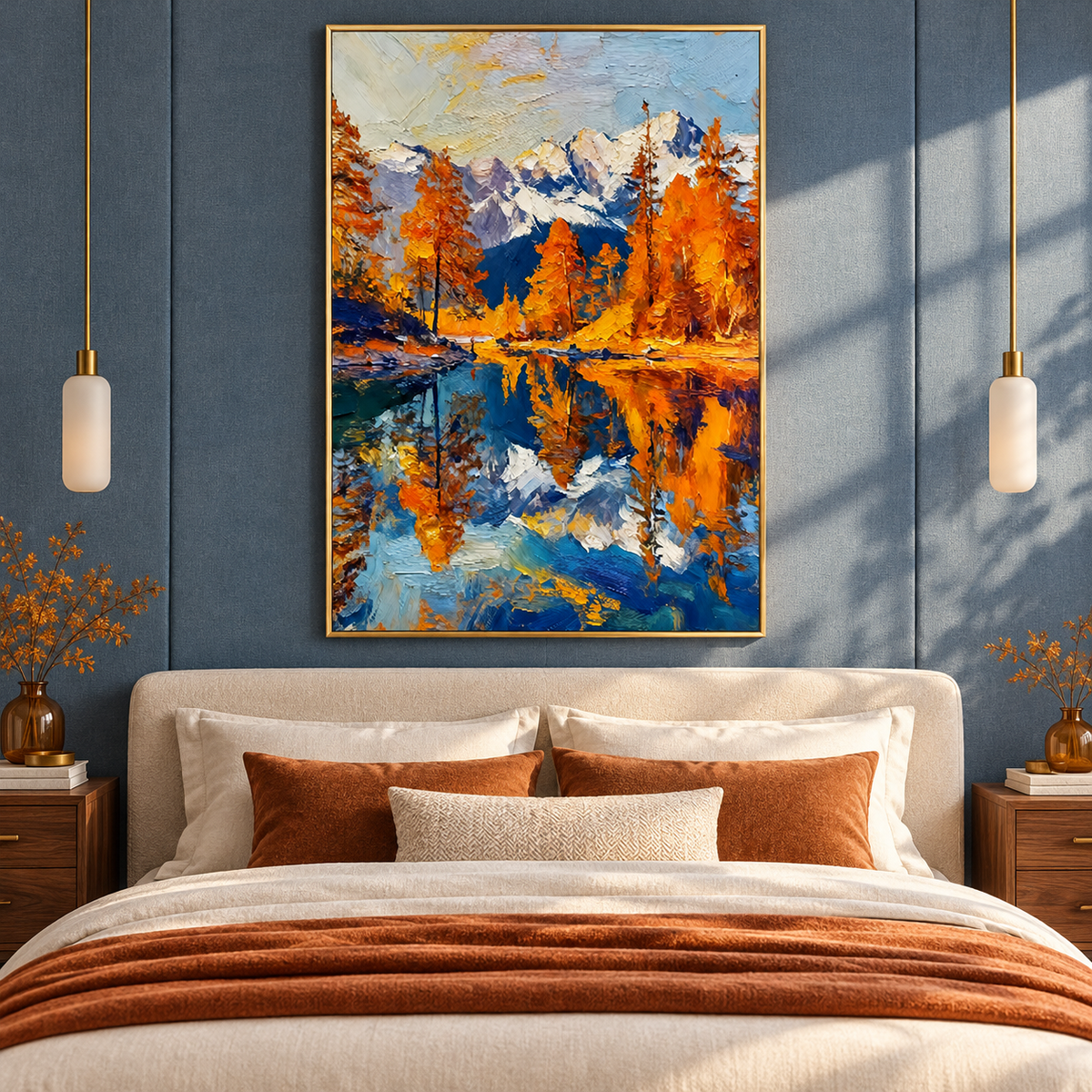 Alpine Ember Autumn Landscape Painting
