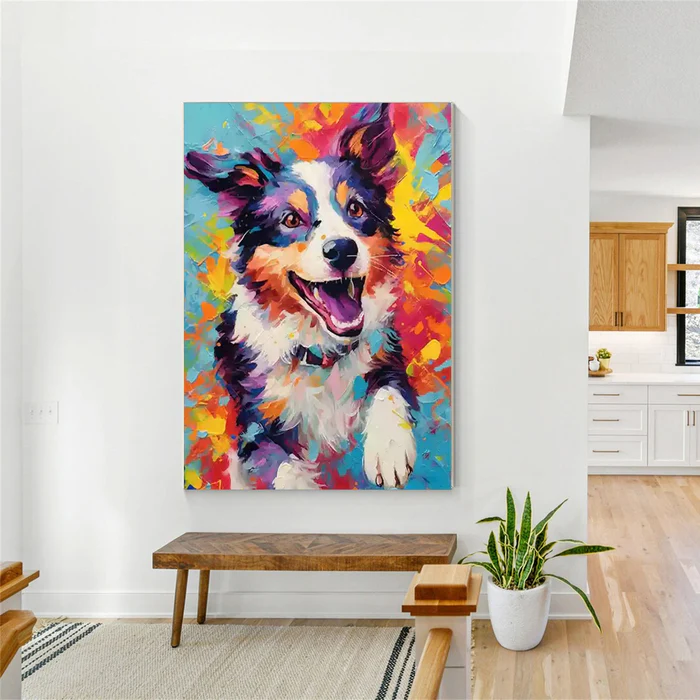Joyful Spirit Colorful Dog Painting