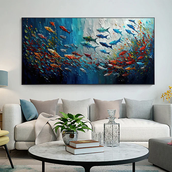 Colorful Fish Abstract Painting