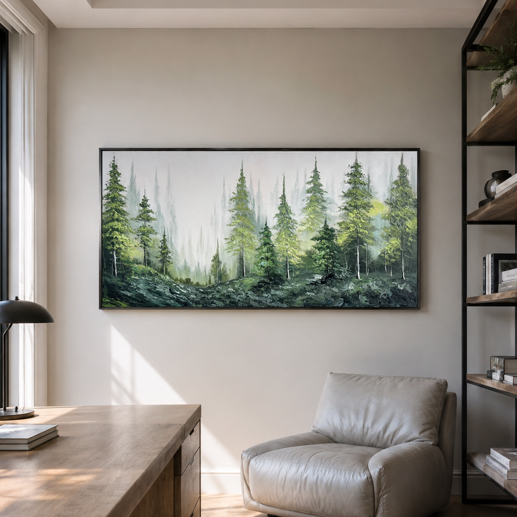 Whispering Pines Forest Landscape Painting #AR020