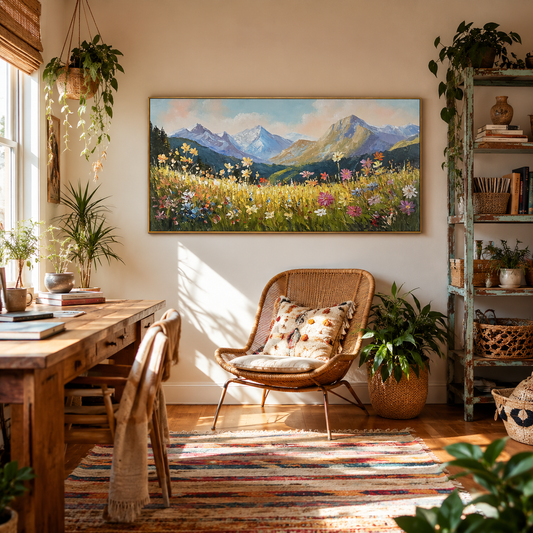 Alpine Bloom Landscape Painting #REX2 (471)