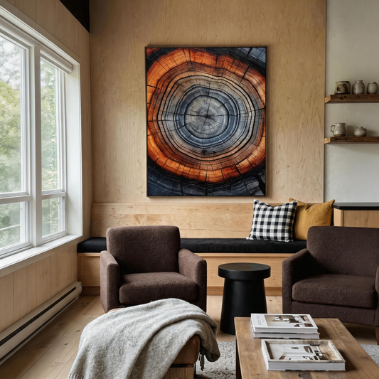 Wood Rings Cross-Section Textured Canvas Art