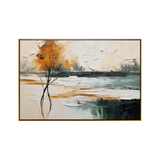 Amber Solitude Landscape Impasto Canvas Art