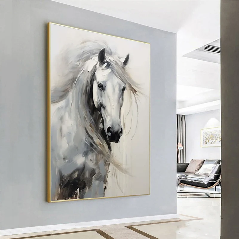 Ethereal White Stallion Painting