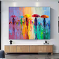 Colorful Umbrella Abstract Painting