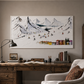 Colorful Ski Resort Winter Textured Landscape Painting