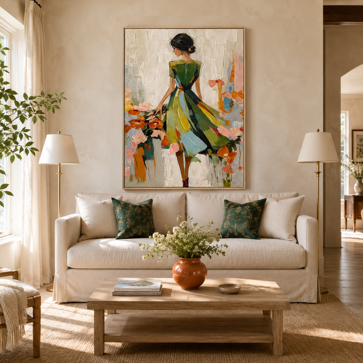 Garden Breeze Figurative Oil Painting #RIX1 (291)