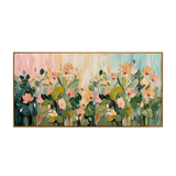 Blush Meadow Floral Impasto Oil Painting
