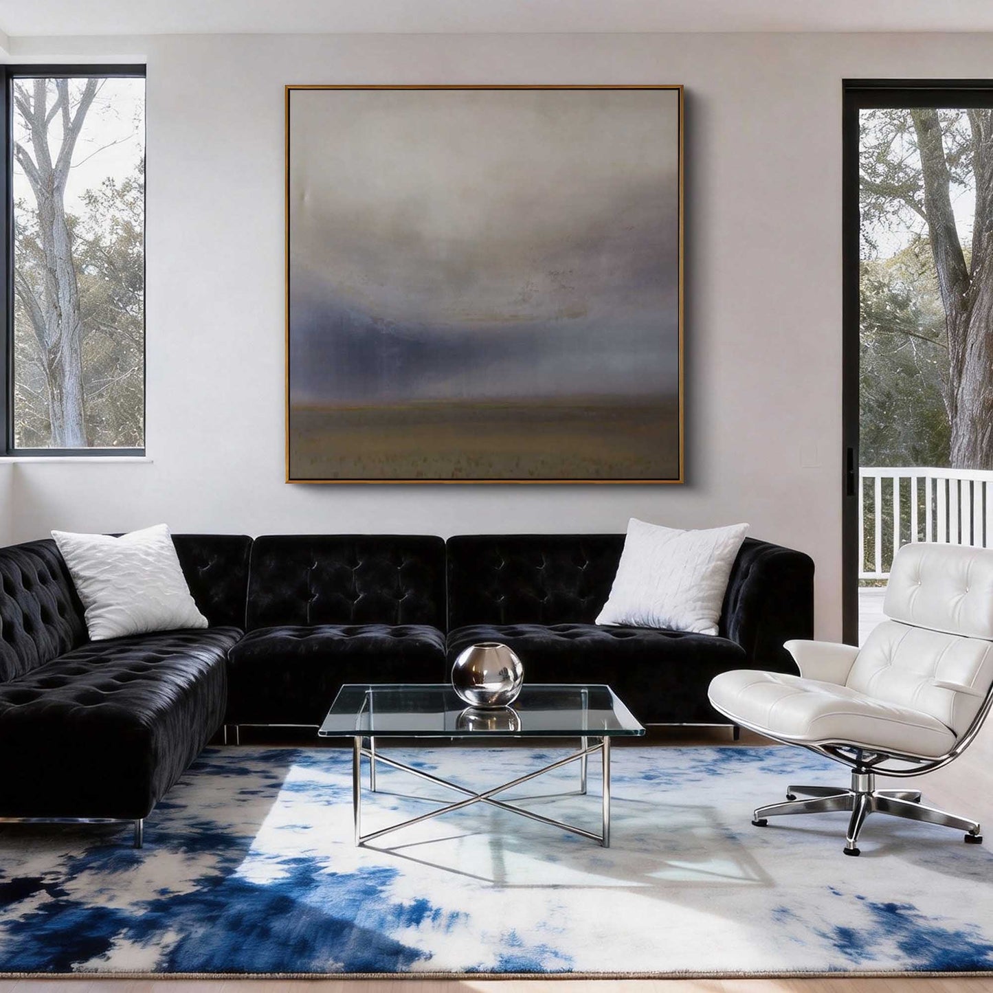 Misty Horizon Soft Gradient Canvas Art
