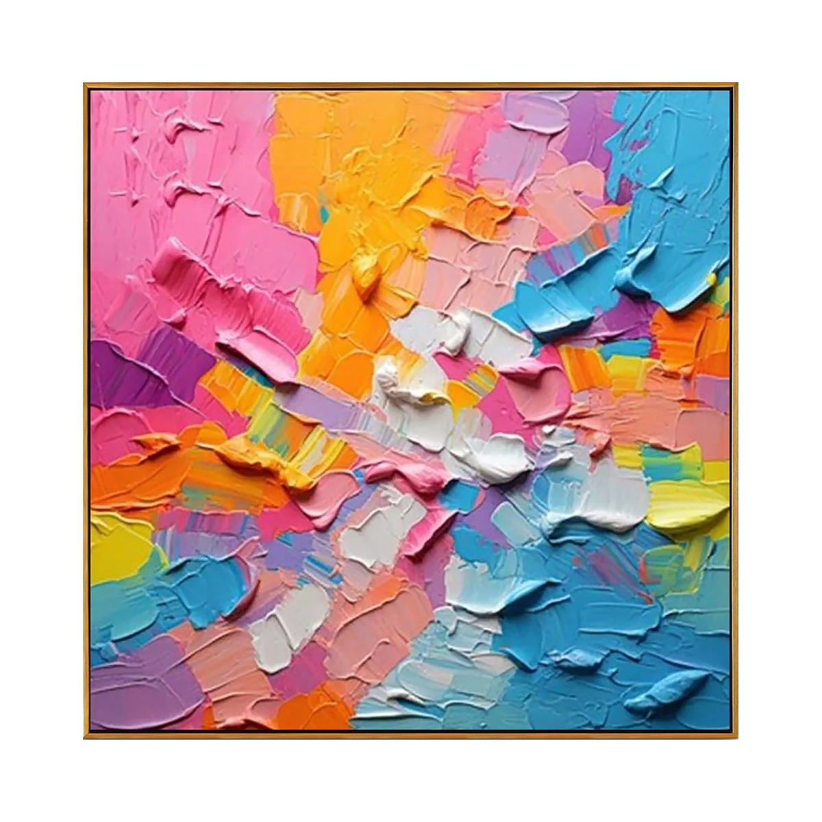 Rainbow Burst Textured Painting