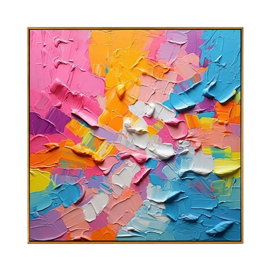 Rainbow Burst Textured Painting