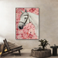 Blush Garden White Horse Painting