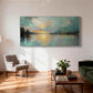 Teal Sunset Lake Abstract Painting