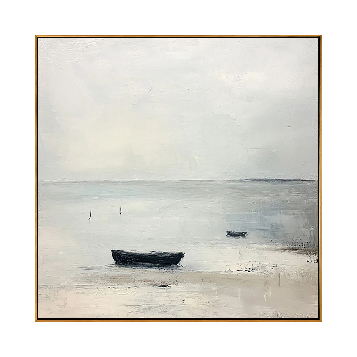 Still Shore Boat Landscape Painting