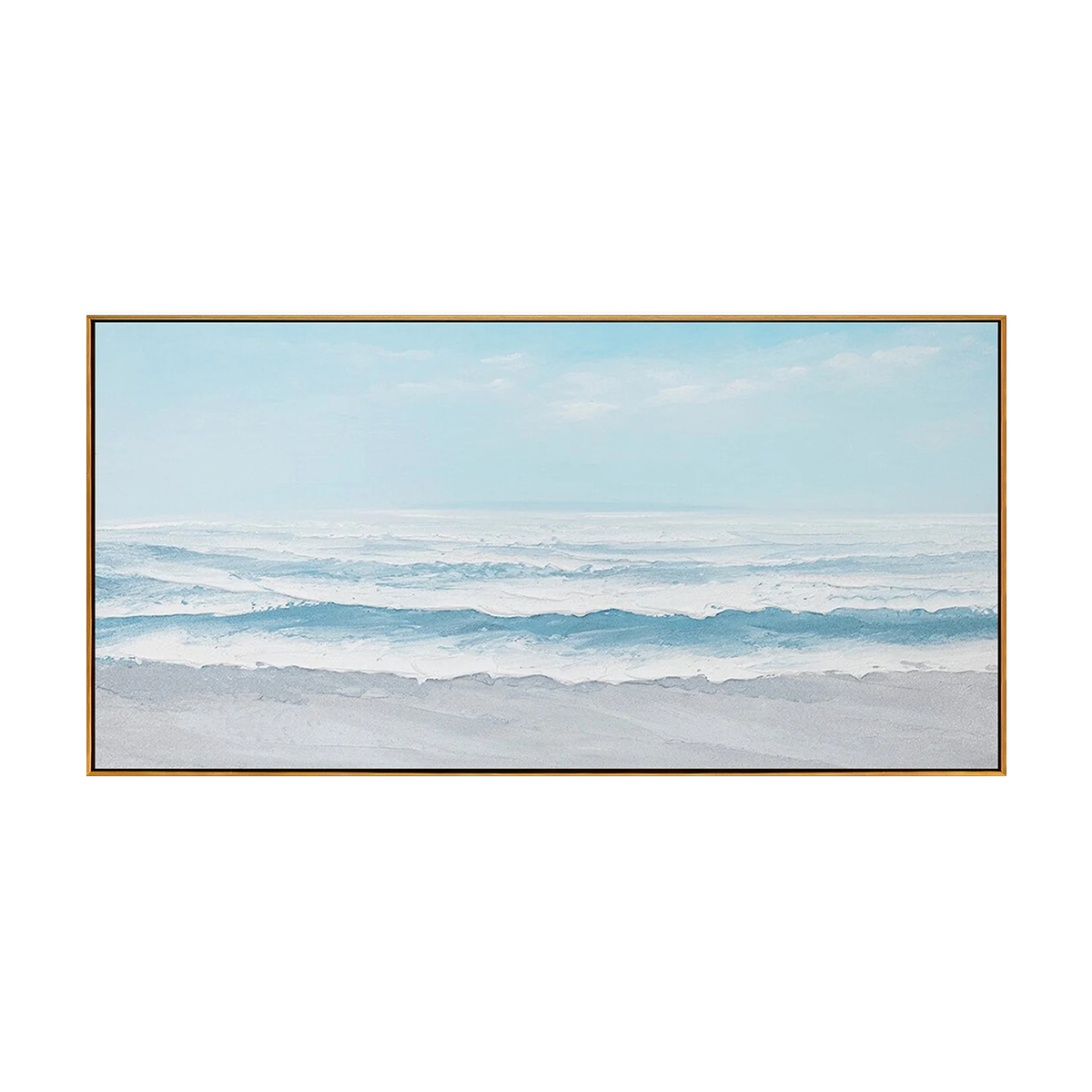 Soft Blue Calm Shore Textured Painting