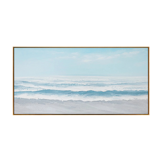 Soft Blue Calm Shore Textured Painting