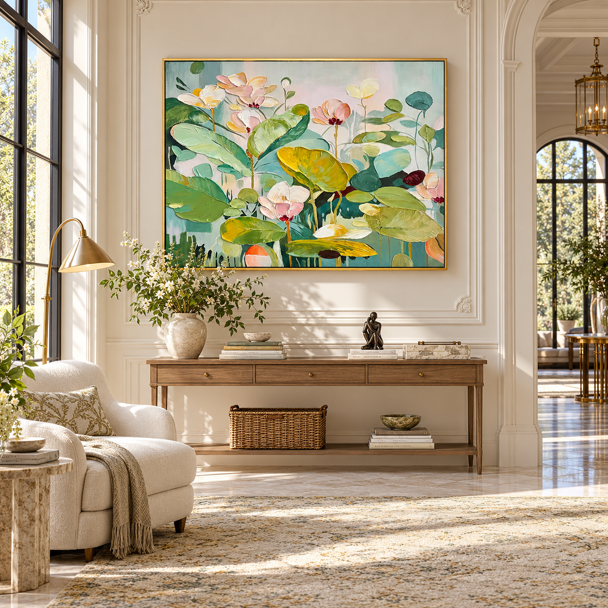 Green Floral Abstract Painting