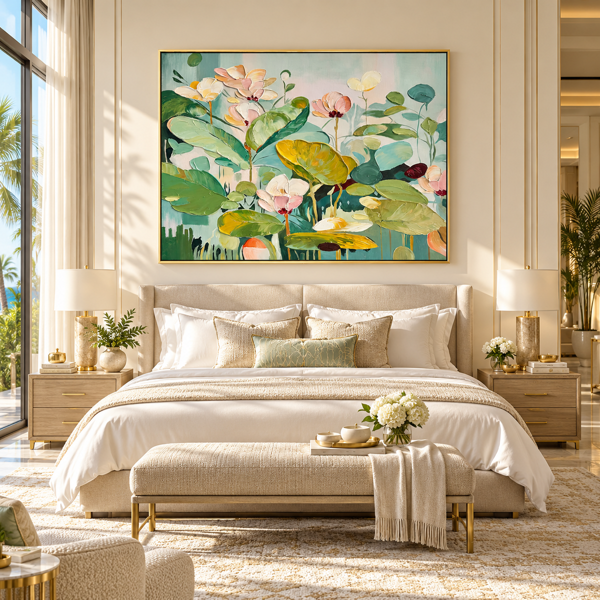 Green Floral Abstract Painting