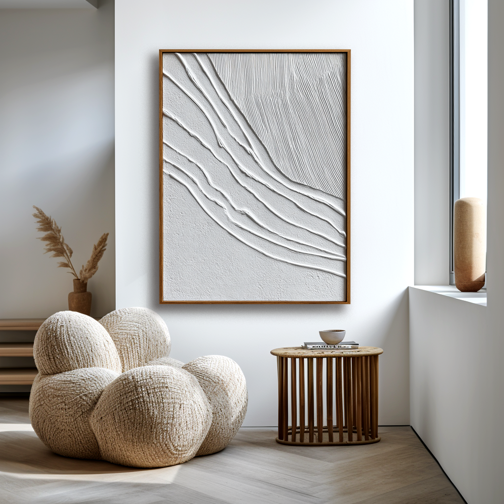 White Flow Textured Painting #ART100