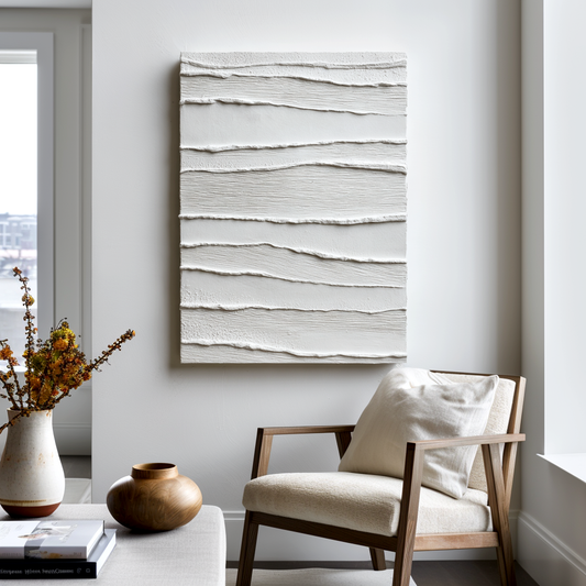 White Layered Textured Painting #ART101