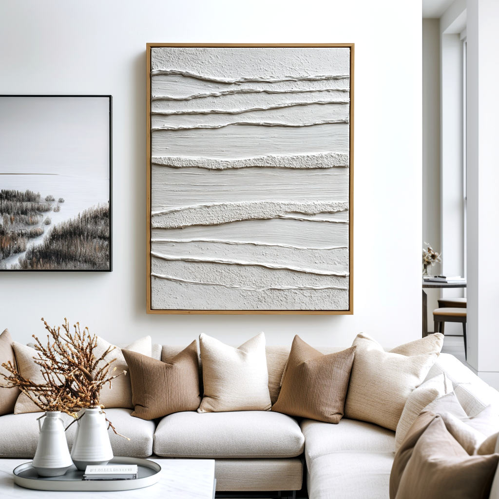 White Minimalist Textured Painting #ART103