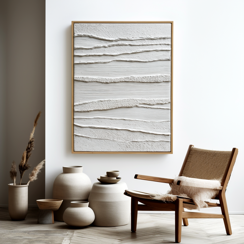 White Minimalist Textured Painting #ART103