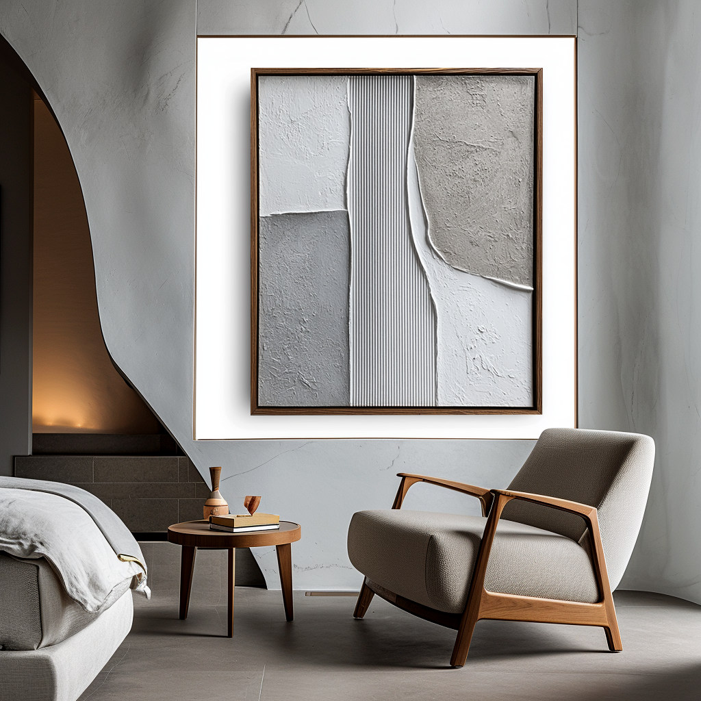 Neutral Textured Geometric Painting #ART105