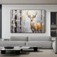Golden Forest Stag Oil Painting