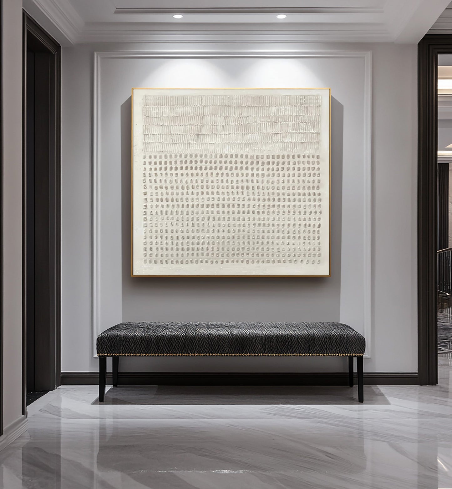 Ivory Rhythm Minimal Texture Painting