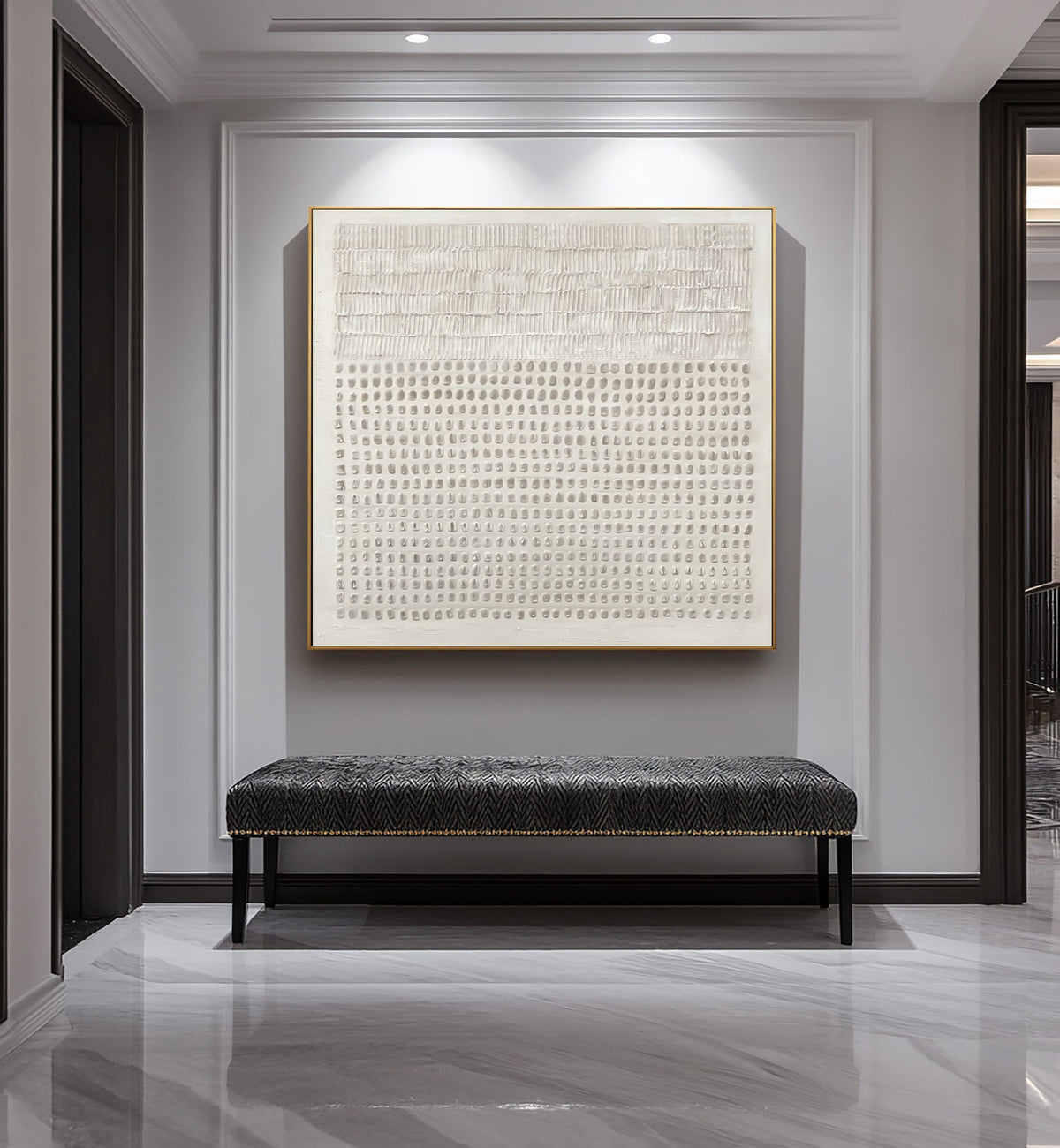 Ivory Rythm Theme Arteleer| Ivory Rhythm White Relief Texture Wall Art