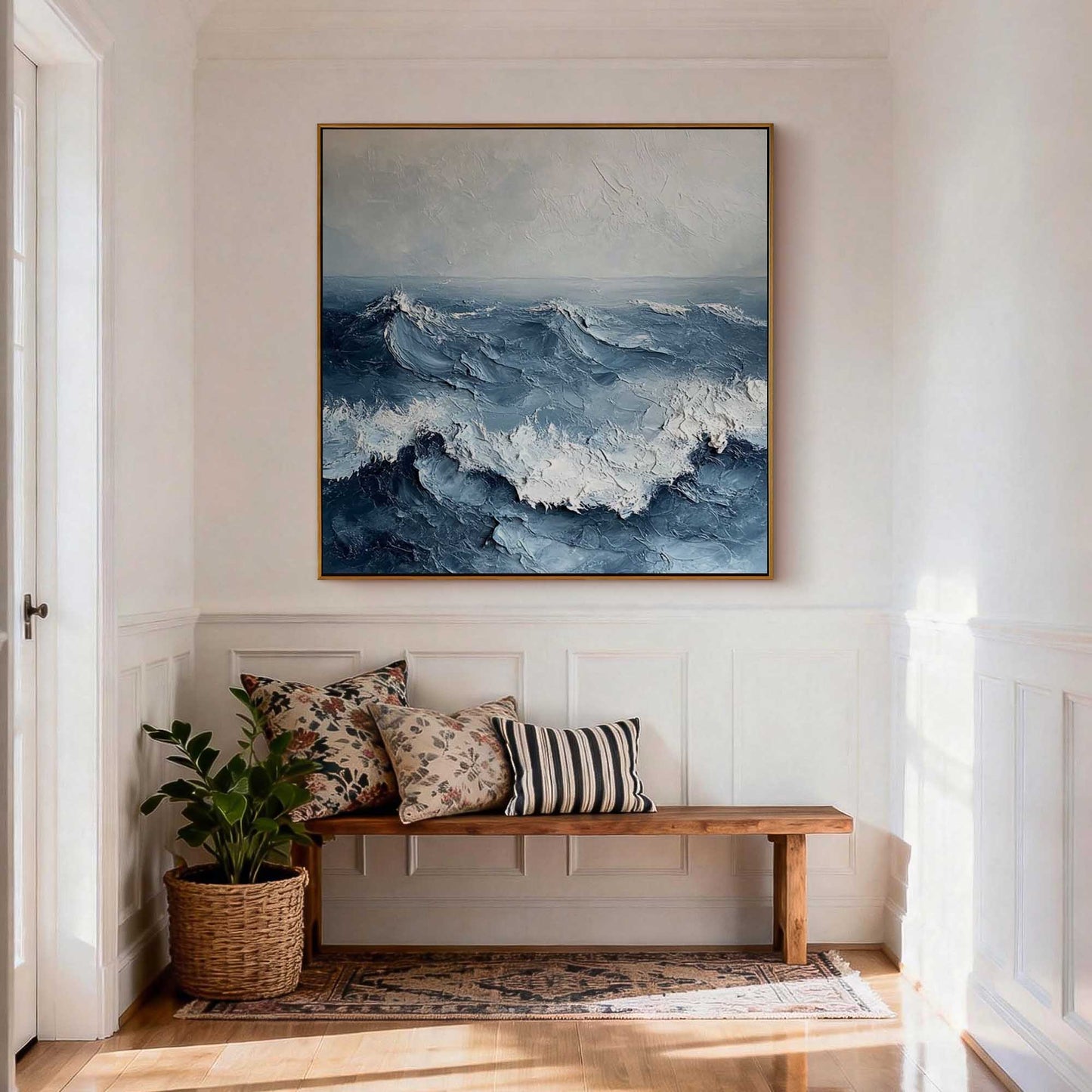Tempest Blue Ocean Impasto Painting