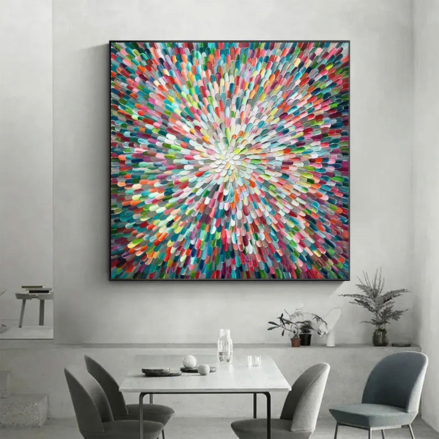 Radiant Burst Color Abstract Painting