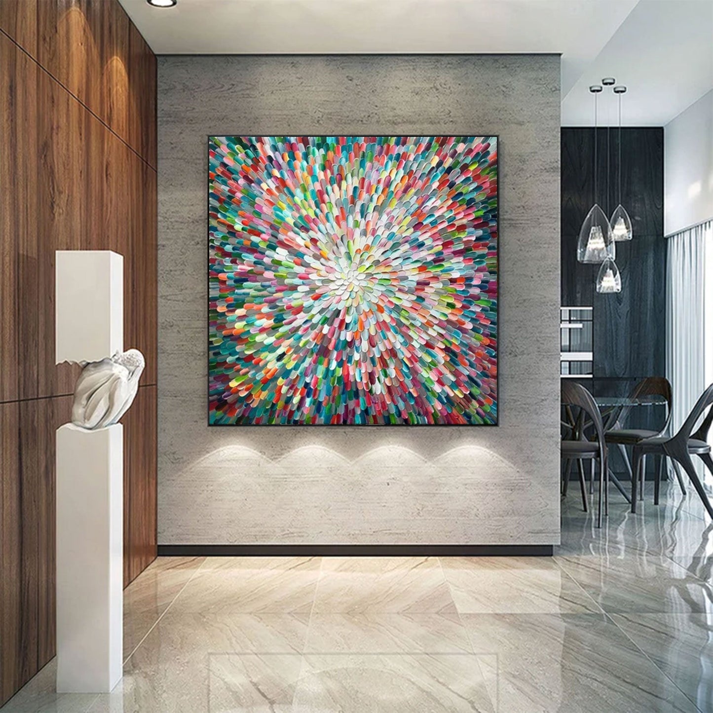 Radiant Burst Color Abstract Painting