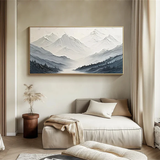Silent Peaks Textured Mountain Painting