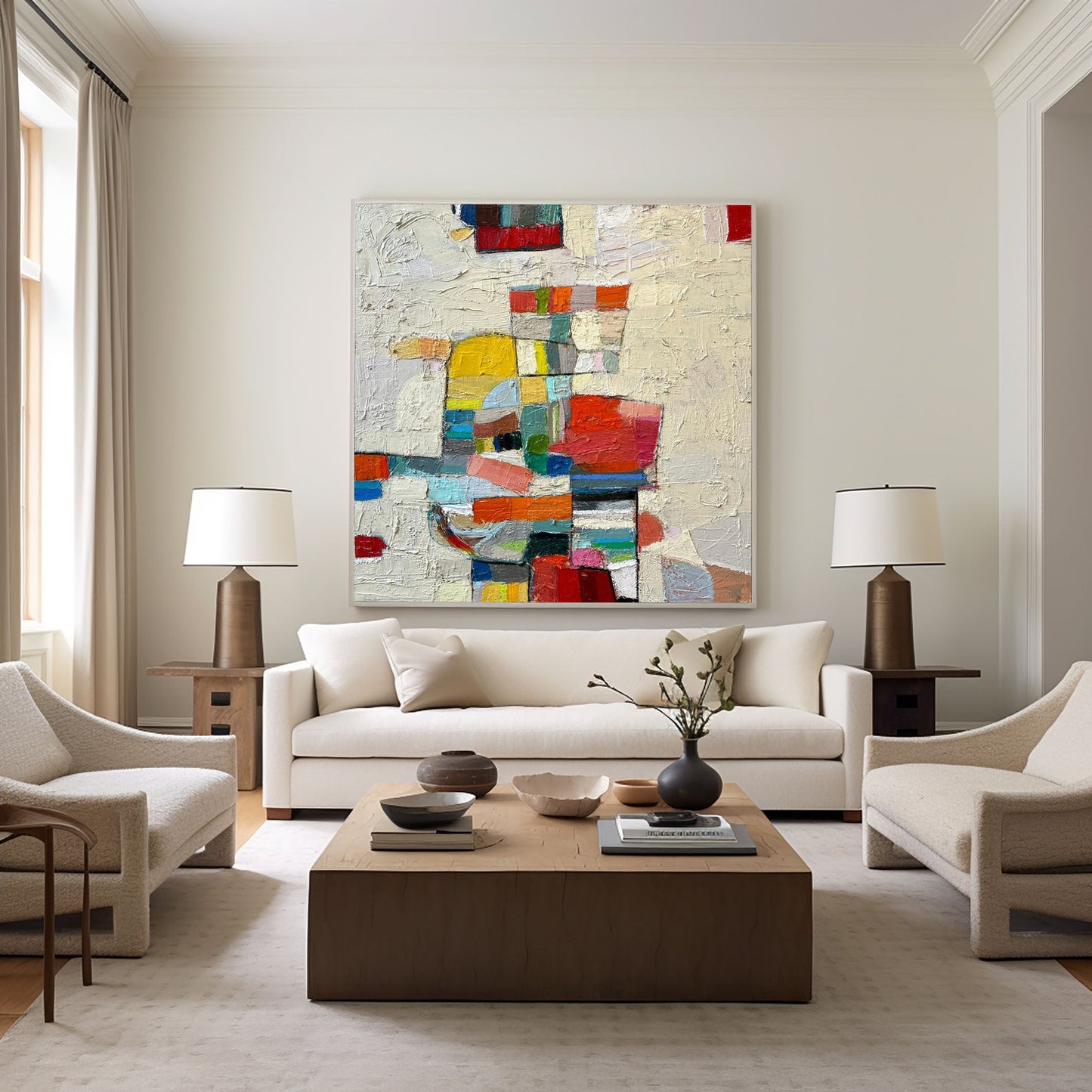 Chromatic Balance Geometric Abstract Painting