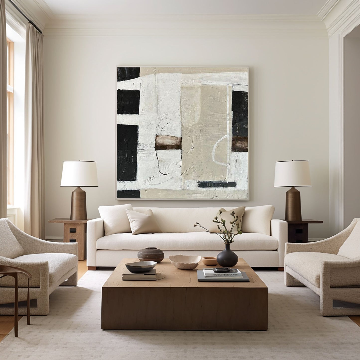 Stone Balance Neutral Abstract Painting