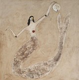 Moonkeeper Sand-Beige Figurative Painting