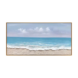 Turquoise Shoreline Textured Ocean Painting