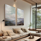 Tranquil Horizon Abstract Landscape Painting Set Set of 2
