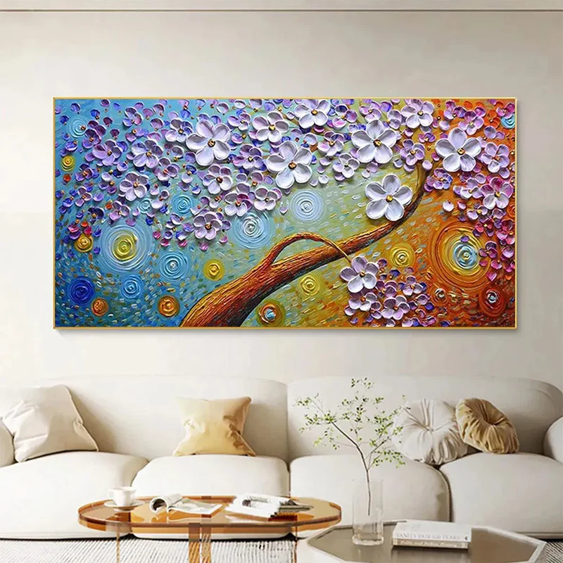 Colorful Floral Textured Painting