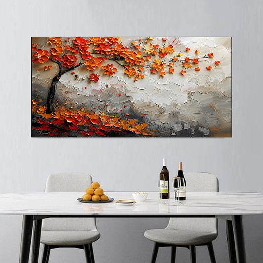 Autumn Ember Branch Abstract Painting