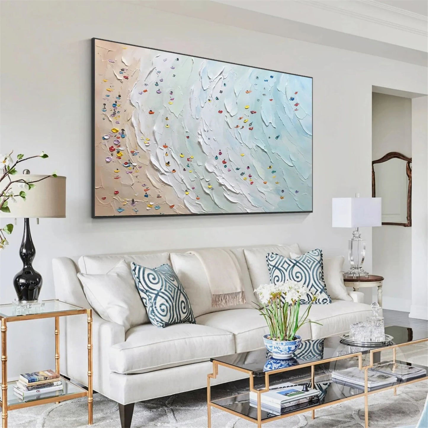 Seaside Harmony-Pastel Beach Painting