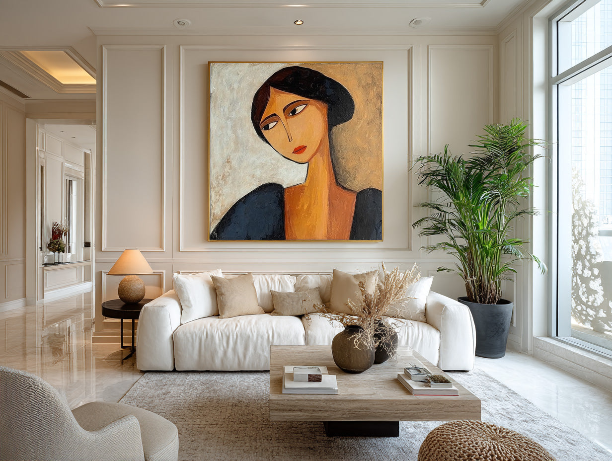 Velvet Gaze Modern Portrait Painting