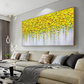 Golden Cascade Floral Abstract Painting