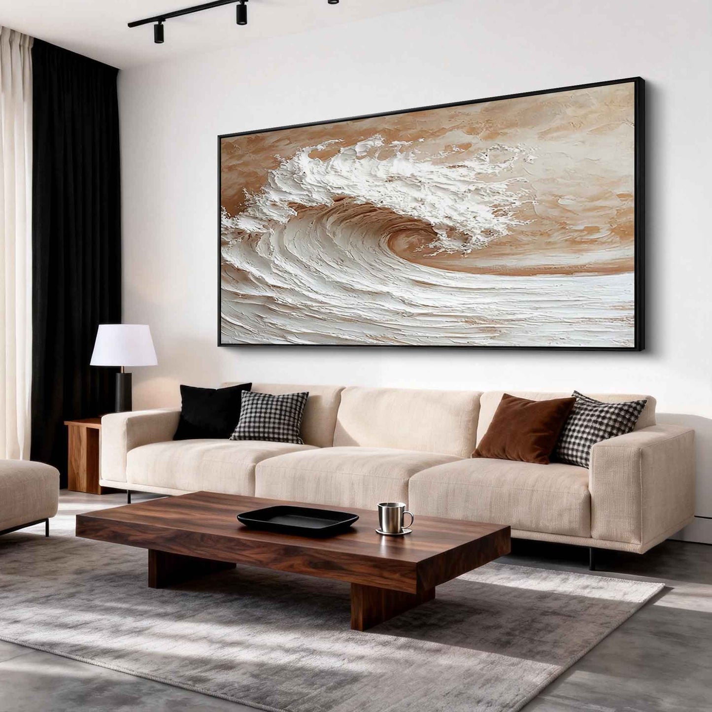 Sunlit Surf Wave Painting